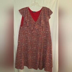 Red Floral Women's Dress 2x